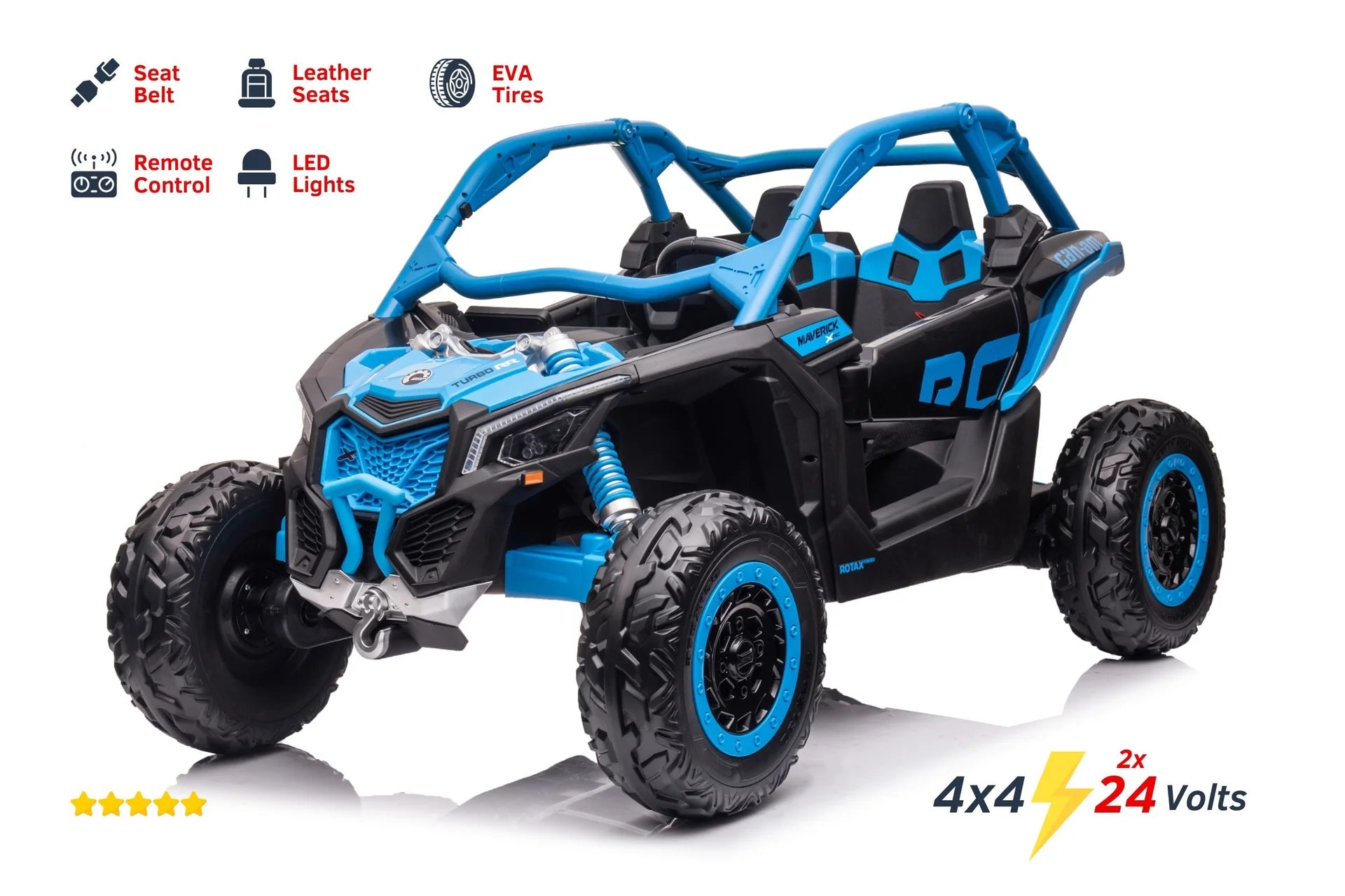 2025 2X24V CAN AM MAVERICK 4X4 2 Seater DELUXE Kids Ride On Car with Remote Control